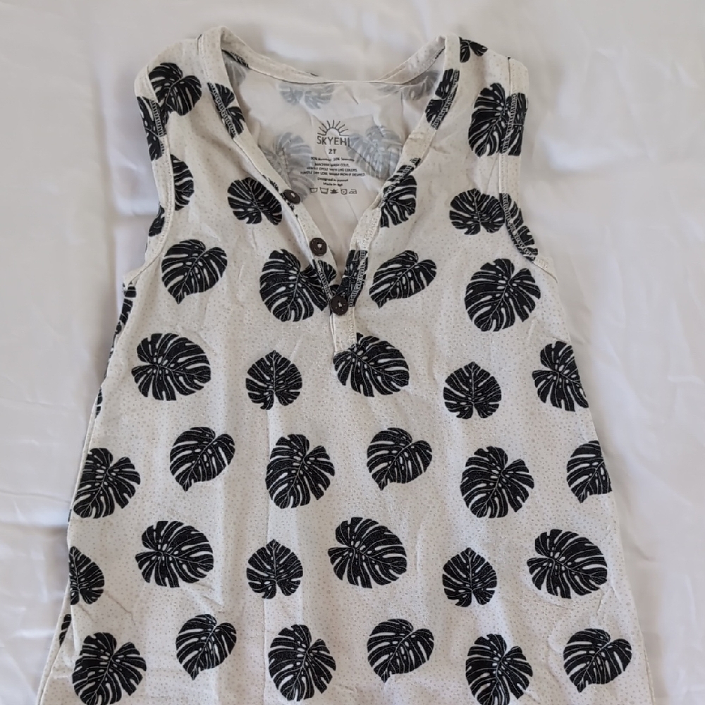 Skye Hi Hawaii Monstera Bamboo Romper Onesie